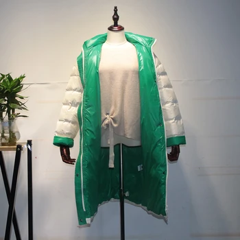 2020 Nye Schinteon Koreansk Stil Ned Jakke Løs Vinter Varm Længe Outwear Hvid Duck Ned Frakke Over Size Kvinder Vandtæt