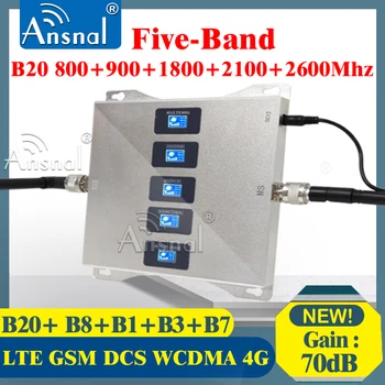 B20 800 900 1800 2100 2600Mhz Fem-Band Mobiltelefon Repeater GSM 2g 3g 4g Netværk Signal Booster 4G Trådløse Forstærker GSM UMTSLTE