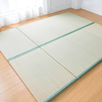 H Folde Traditionelle Japanske Tatami Madras Mat Rektangel Stor Sammenklappelig-Gulvtæppe Halm Måtte Til Yoga, Sove Tatami-Måtten