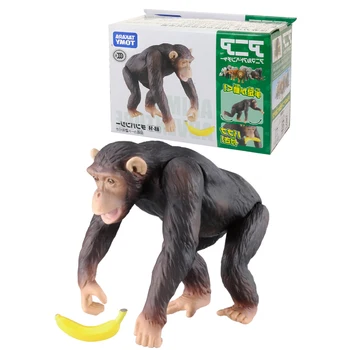 Takara Tomy ANIA Dyrenes Verden, Action Figurer, Vilde Tiger Chimpanse Med Banan Næsehorn ABS Resin Model Kids Pædagogisk Legetøj