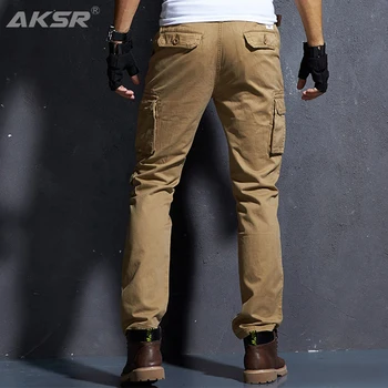 AKSR Mænds Mode Afslappet Bomuld Cargo Bukser Stor Størrelse Fleksible Taktiske Militære Camo Pants Kaki Bukser Mand Bukser Løbere