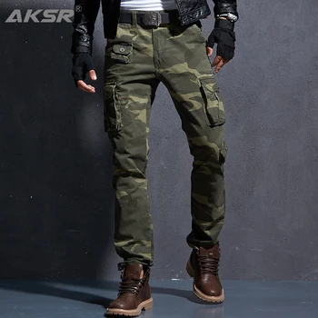 AKSR Mænds Mode Afslappet Bomuld Cargo Bukser Stor Størrelse Fleksible Taktiske Militære Camo Pants Kaki Bukser Mand Bukser Løbere