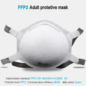 LAIANZHI FFP3 CE-Cup type maske beskyttende masker disponibel pm2.5 masker skadelige 99% hygiejne Hovedbeklædning oprindelige pakke munden masker