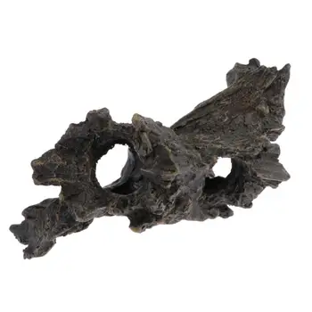 Træstamme Form Harpiks Krybdyr Cave Habitat Indretning Skildpadde Gemmesteder for akvariefisk Tank Ornament Akvarium Dekoration