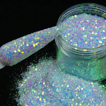 10g Holografiske Fotokromisk Nail Art Glitter Pulver Pailletter Laser Akryl Negle Pulver til Dekoration Nail Art Tilbehør