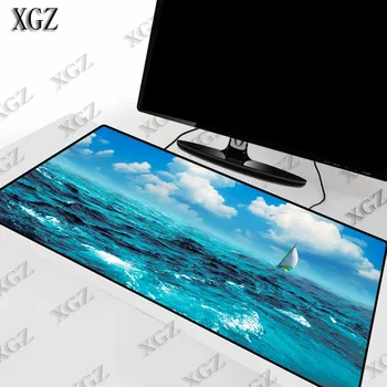 XGZ sejlskib På Havet Sky Natur Gaming Keyboard Mouse Pad Stor Computer Lock Kant Musemåtte, Bruser Måtte til LOL, Dota XXL
