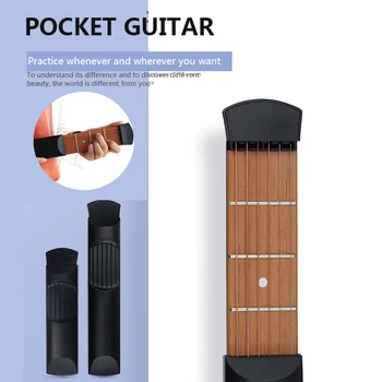 Bærbare Pocket Guitar Akkord Træner Højre Hånd 4 Ærgre 6 Strenge Pocket Guitar Travel Guitar Nybegynder Børn Guitar Finger Træner