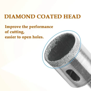 Diamant hulsav Sat, 15 STK Hule Core Drill Bit Sat til Glas, Porcelæn, Cermic Fliser, Diam Række 6-50mm
