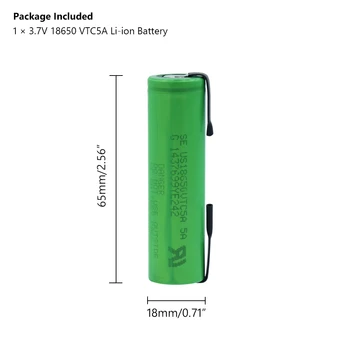YCDC 2600mah 18650 batteri 3,7 v genopladeligt li-ion batteri US18650 Til Lommelygte lithium batteri High Drain 30A+DIY nikkel