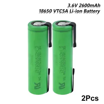 YCDC 2600mah 18650 batteri 3,7 v genopladeligt li-ion batteri US18650 Til Lommelygte lithium batteri High Drain 30A+DIY nikkel