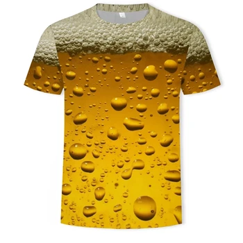 Fashion Sommer Ocean Water Drop 3D-Print Casual Mænds T-shirt Udendørs Sports T-shirt til Mænd Løs, kortærmet Skjorte