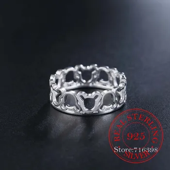 Ægte 925 Sterling Sølv Smykker Zodiac Romantisk Dating Parrets Bryllup Part Ringe til Kvinder, Mænd Mode Anel De Prata Bijoux