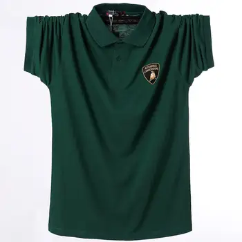 Plus Størrelse 4XL 5XL 6XL 95% Bomuld Casual Blød kortærmet Polo Shirt Mænd Kæmpe Stort format Grøn Sort Gamle Tøj