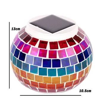 Vandtæt solcelledrevet LED-Lys Mosaik Glas Udendørs Farve Skiftende Græsplæne Landskab Lampe