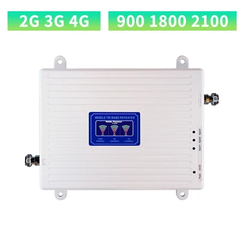 GSM-Repeater 2G 3G 4G LTE Cellulære Tri-Band Mobiltelefon Signal Forstærker 4G Forstærker GSM DCS WCDMA-netværk på 900 og 1800 2100 Ingen antenne