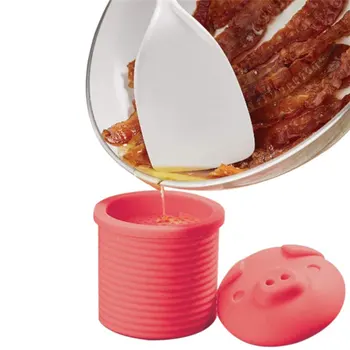 Bacon Fedt Container Grisling Form Fødevaregodkendt Silikone Fedt Samler Køkken Tilbehør