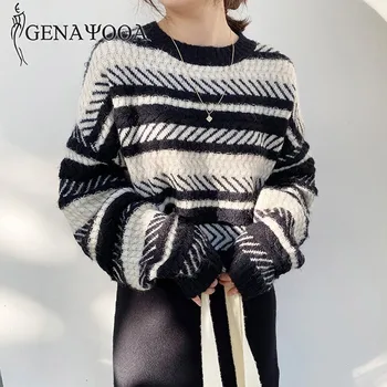 Genayooa 2020 Vinter Sweater Kvinder O Hals Casual Cashmere Jumper Kvinder Strikket Damer Jumpere Koreansk Stil Pullovere Kvindelige