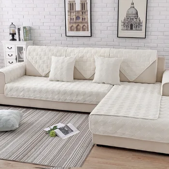 Grid Plys Varme Sofa Pude Dække, Solid Blå Grå Pink Hvid Kappe L-Formet Sofa Dækning Af Brugerdefinerede