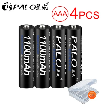 PALO 4stk Originale NI-MH AAA Genopladelige batterier 1,2 V aaa 1100mAh 3a Genopladelige Batterier Batería for toy fjernbetjening