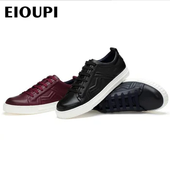 EIOUPI top kvalitet, nyt design ægte real ko læder herre mode business casual sko åndbar mænd sko lh2067