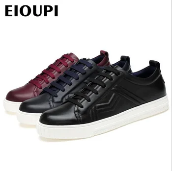 EIOUPI top kvalitet, nyt design ægte real ko læder herre mode business casual sko åndbar mænd sko lh2067