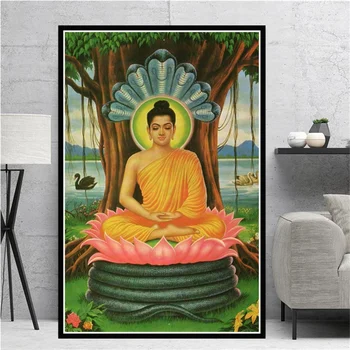 Sakyamuni og Arhat Thangka Tibets Buddhisme Buddha Plakat Væg Kunst Billedet Plakater og Print på Lærred Maleri, Udsmykning obrazy plakat
