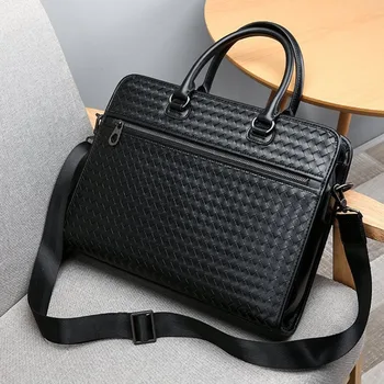 2020 Mand af mode Væver Computer Pakke tværsnit Håndtaske Enkelt Skulder PU læder messenger kontor tasker for mænd briefcase