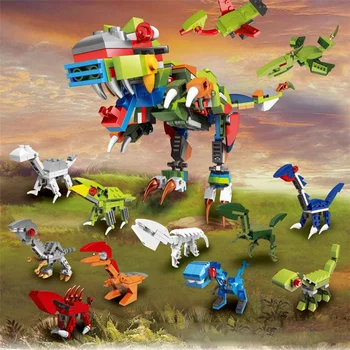 12 i 1 Omdanne Dinosaur byggesten Toy Deforme Dinosaur Æg Samling DIY-Kreative Mursten Legetøj Til Børn børn