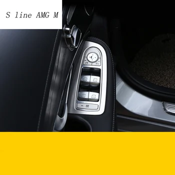 Car-styling dække trim vinduet lift-knappen for at skifte paillet rustfrit stål interiør Lyst Til Mercedes Benz Nye C-Klasse W205 GLC
