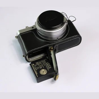 Ægte Læder taske Til leica D-LUX7 d-lux 7 d7 bærbare Kamera taske halvdelen bunden Med Batteri Åbning af ægte læder