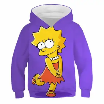 2020 Simpsons Baby børn Efteråret Tøj Sweatshirts Til Drenge Piger Hættetrøjer Børn Simpson Tegnefilm Hætteklædte Sweatshirts polyester
