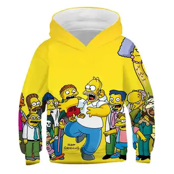 2020 Simpsons Baby børn Efteråret Tøj Sweatshirts Til Drenge Piger Hættetrøjer Børn Simpson Tegnefilm Hætteklædte Sweatshirts polyester