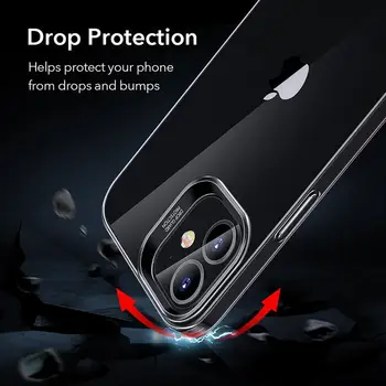 ESR Clear cover til iPhone 12 mini-Gennemsigtig Tilbage Dække for iPhone 12 Pro Max Ultra Tynd Blød Silikone Case til iPhone Pro 12