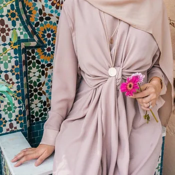 Fahion falske to stykker klæde tyrkisk Dubai mode kaftan Robe fuld længde kjole wq1276w