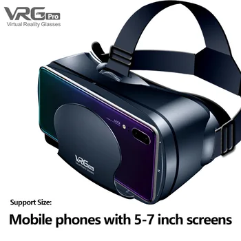 3D VR Headset Smart Virtual Reality Briller, 7 Inches Hjelm til Smartphones Phone Android iPhone Linse Kikkert med Controller