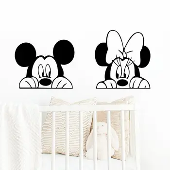 Mickey, Minnie Lil Peep Wall Stickers til Baby, Kids Room Dekoration Tegnefilm Se Vægmaleri Baggrunde Decals Pegatinas de Forhold Søde piger