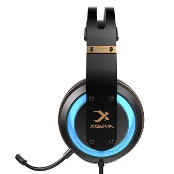 XIBERIA T19 PC Gamer Headset USB-3D Surround Sound Gaming Hovedtelefoner med Aktiv noise-Cancelling Mikrofon LED til Computer