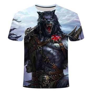 Mode Mænd Toppe Wolf 3D-Print Dyr Hvid T-shirt, Cool, Sjov T-Shirt med Korte Ærmer O-hals Top Tshirt Mandlige Print t-shirt Mandlige
