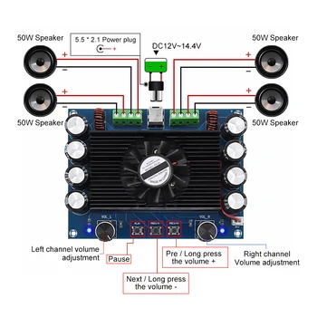 AIYIMA Lyd Forstærker yrelsen Bluetooth-Power Forstærkere TDA7850 Fire-kanal 50Wx4 stereoforstærker Med Ventilator