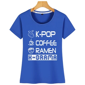 Toppe, T-Shirt Kvinder K Pop Og Ramen K Drama, Sjove Koreanske O-Hals Vintage Print Tshirt