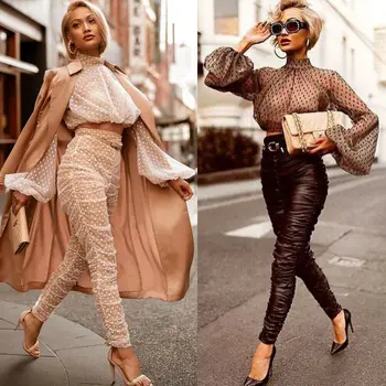 Chiffon Bluser Kvinder 2019 Efterår Mode langærmet O-hals hvid Skjorte Kontor Bluse Slank Casual Toppe Kvindelige Plus Size hot