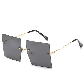Uindfattede Pladsen i Overstørrelse, Brune Solbriller Kvinder Briller 2020 Simple Mode sort blå Luksus Mærke Brillerne Store Nuancer Oculos
