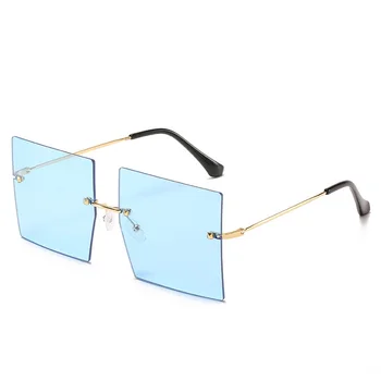 Uindfattede Pladsen i Overstørrelse, Brune Solbriller Kvinder Briller 2020 Simple Mode sort blå Luksus Mærke Brillerne Store Nuancer Oculos