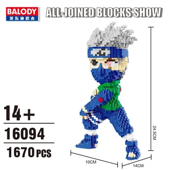 Balody Mini Blokke Naruto Auktion Figur Tegnefilm Model Bygning, Klodser til Børn, Sjove Legetøj Anime Kakashi Xmas Gave 16093
