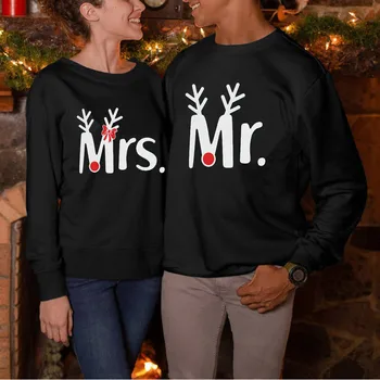 2020 Hr. og Fru Par Trøjer Jul Sweatshirt Glædelig Jul Mand & Kone Pullover Dejlige Par Hættetrøjer X-Mas Gift 1