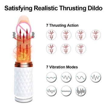 Automatisk Opvarmet Vibrator Sex Legetøj G-spot Udtrækkelig Dildo For Kvinder sugekop Penis Fjernbetjening Teleskopisk Sex Maskine