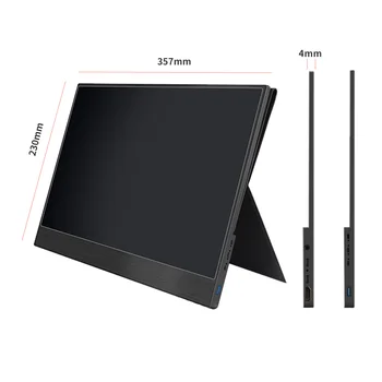 4K-Touch 15.6 Bærbar Skærm,13.3 Tommer 3840 x2160 Ultra Slim IPS LCD-Skærm Med HDMI Type C, værdiboks til Bærbar Computer, PS4