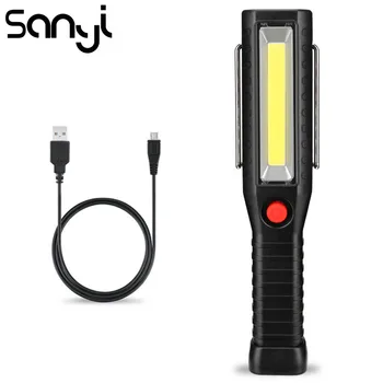 SANYI 4 Tilstande Lommelygte Torch-USB-Kabel-Opladning LED-Bærbar Lampe Indbygget Batteri, der Arbejder Lys til Jagt