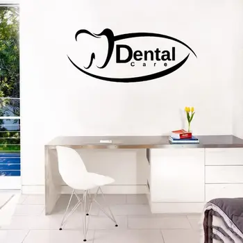 Cool Tandpleje Logo Silhuet Væggen Vinyl Klistermærke Tænder Tandlæge Decal For Dental Clinic Dekoration Flytbare A001815