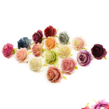 100 Stykker Kunstige blomster Pige hovedklæde Håndled blomst Hjem tilbehør til udsmykning Diy Bryllup scrapbog Nye hus dekoration
